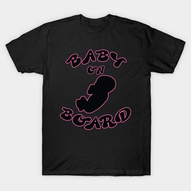 Baby On Board Funny Pregnancy Slogan T-Shirt by Harlake